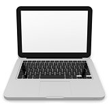 Modern laptop with white screen