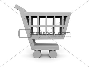 Shopping trolley 3D illustration