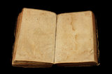 Ancient book with blank pages for custom text 