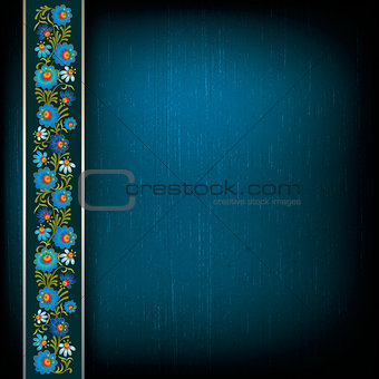 abstract grunge background with floral composition on black