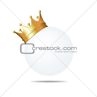 Golden Crown On White Blank Card 
