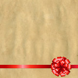 Retro Paper Banner With Red Bow
