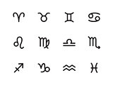 Zodiac icons created in Illustrator CS6