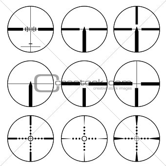 Cross hair and target set. Vector illustration.