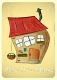 Cartoon Houses Postcard