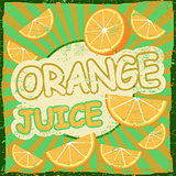 Vintage orange juice retro poster