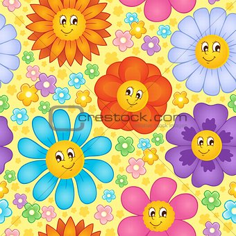 Seamless background flower topic 1
