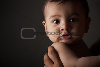 Surprised indian baby boy