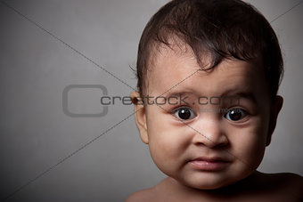 Surprised indian baby boy