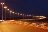 Mast road lighting, night road.