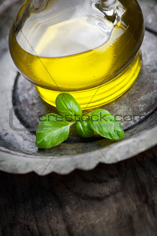Olive oil and basil