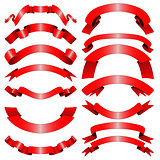 Decorative red ribbons