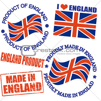 Product of England stamps