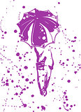 Abstract composition - girl with an umbrella