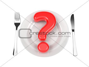 Question Mark on Plate.