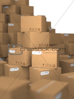 Stacks of Cardboard Boxes.