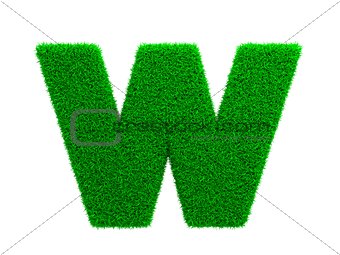 Grass Letter Isolated on White.