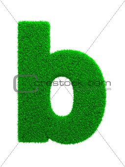 Grass Letter Isolated on White.