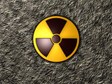 nuclear symbol on stone