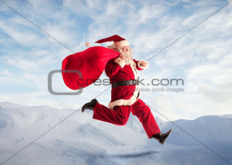 Running Santa Claus