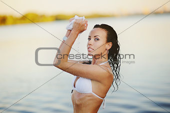 Young Woman in the sea