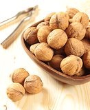 walnuts in wooden bowl