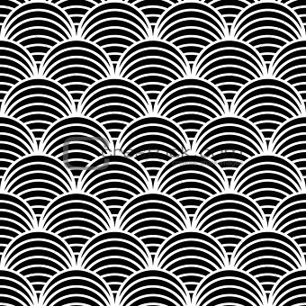 Seamless geometric pattern in "fish scale" design. 