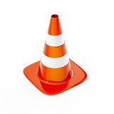 Cone pin of the red-white color used in construction on road