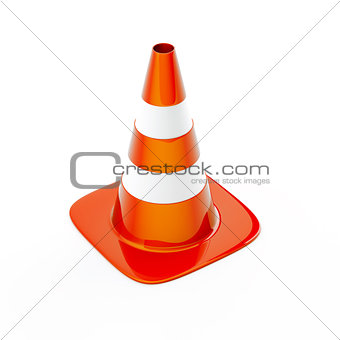 Cone pin of the red-white color used in construction on road