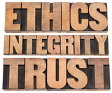 ethics, integrity, trust