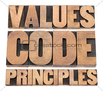 values, code, principles
