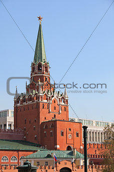 Troitskaya tower. Russia, Moscow, Kremlin.