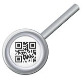 qr code under magnifying glass