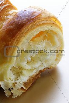 delicious breakfast of fresh puff croissant