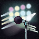 abstract background with microphone on stage