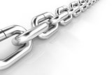 3d metal chain on white background
