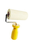isolated yellow paint roller