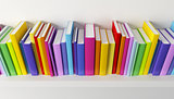 shelf with multicolored books