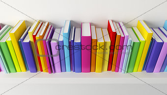 shelf with multicolored books