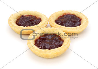 Three delicious jam tarts
