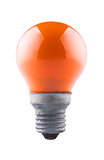 Orange light bulb, isolated