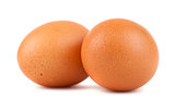 Pair of brown chicken eggs