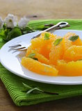 fruit salad with orange and mint