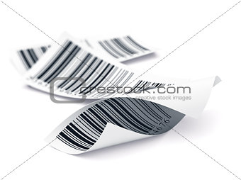 Barcode Tags Over White, Identification Label, Retail Concept
