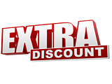 extra discount red white banner - letters and block