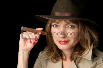 Mysterious Woman & Cigar