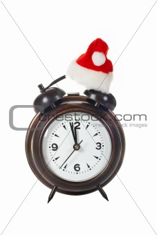 Clock with christmas hat