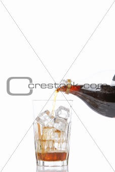 Poured soda in a glass