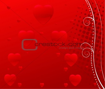 Romantic background, vector illustration