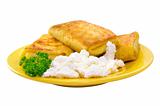 fried blintzess with curd